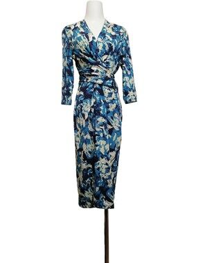 🔵🔵Blue Floral Midi Dress